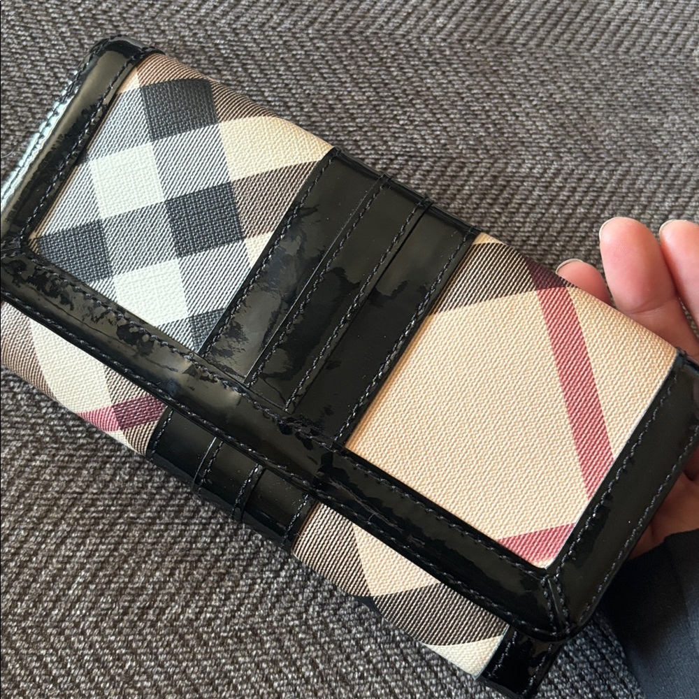 Burberry patent leather crossbody nova check patent canvas leather wallet - Picture 2 of 16